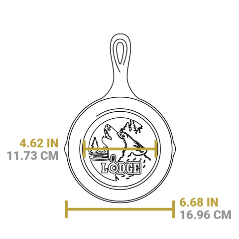 Wildlife Series™ 6.5 Inch Cast Iron Wolf Skillet